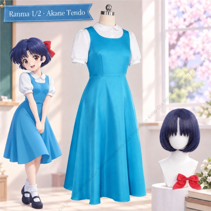 Disfraz de cosplay de Ranma 1/ - Anime Cosplay Blue Hair reseña y precio