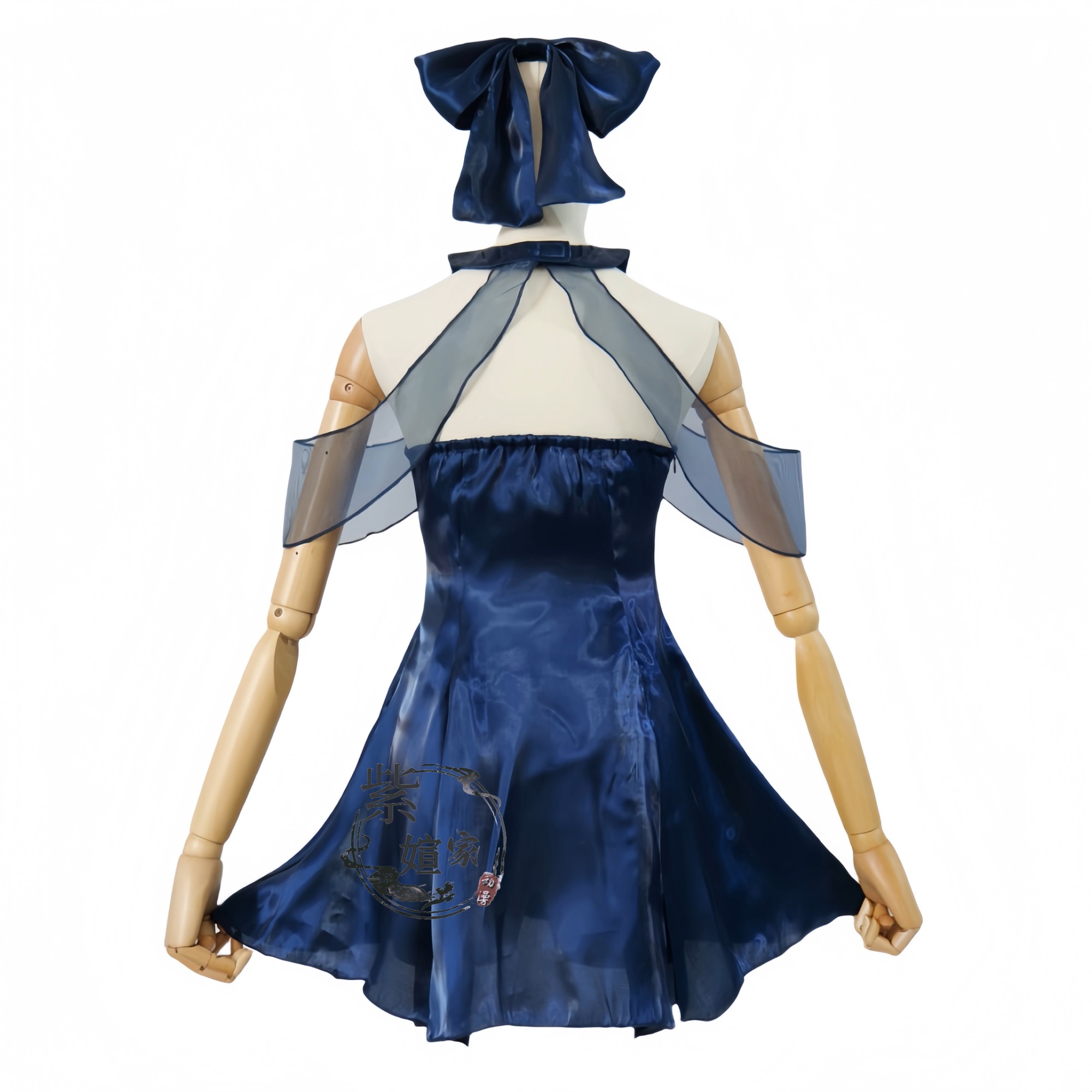Vestido azul oscuro Chunxiang  - Anime Cosplay Blue Hair reseña y precio