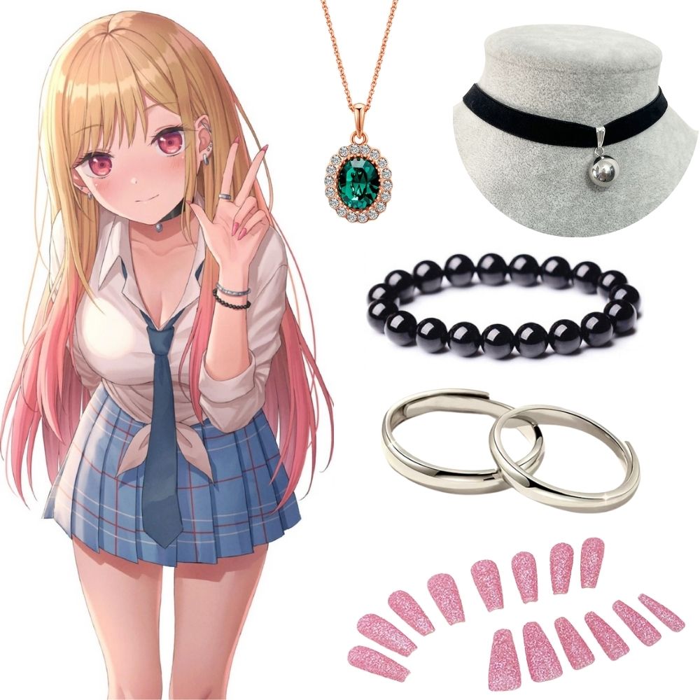 Pendientes y collar de Kitagaw - Kitagawa Anime Cosplay reseña y precio
